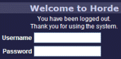 Webmail Login screen